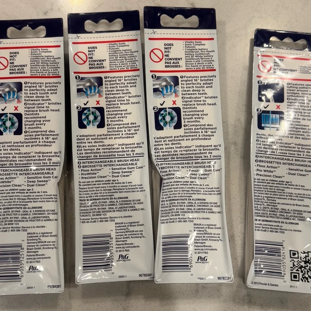 Oral B Bundle Professional Cross Action And Interproximal Brush Heads SEALED NEW